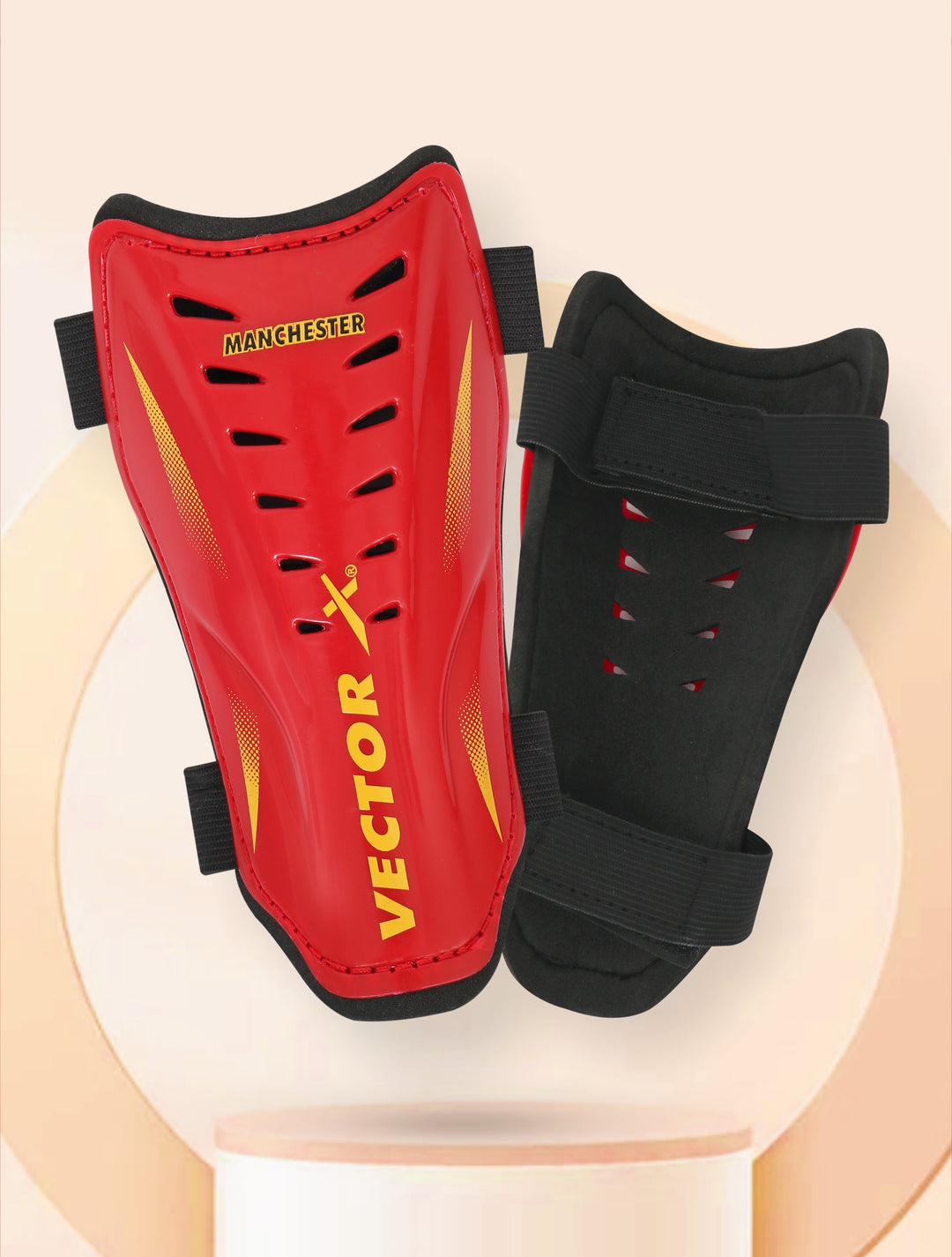 Red MANCHESTER Football Shin Guard 1 pair (Size - M)