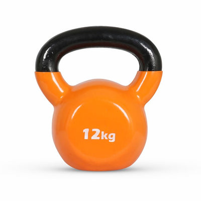 Vinyl Half Coating Kettle Bell for Gym & Workout 12 Kg Orange Kettlebell (12 kg)