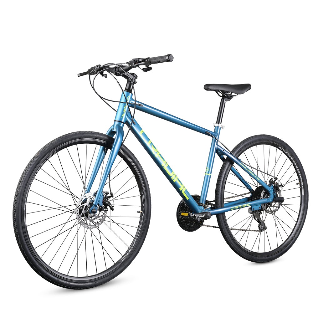 Gunner| 6061 Alloy Frame 700c T Hybrid Cycle/ City Bike (21 Gear, Blue)