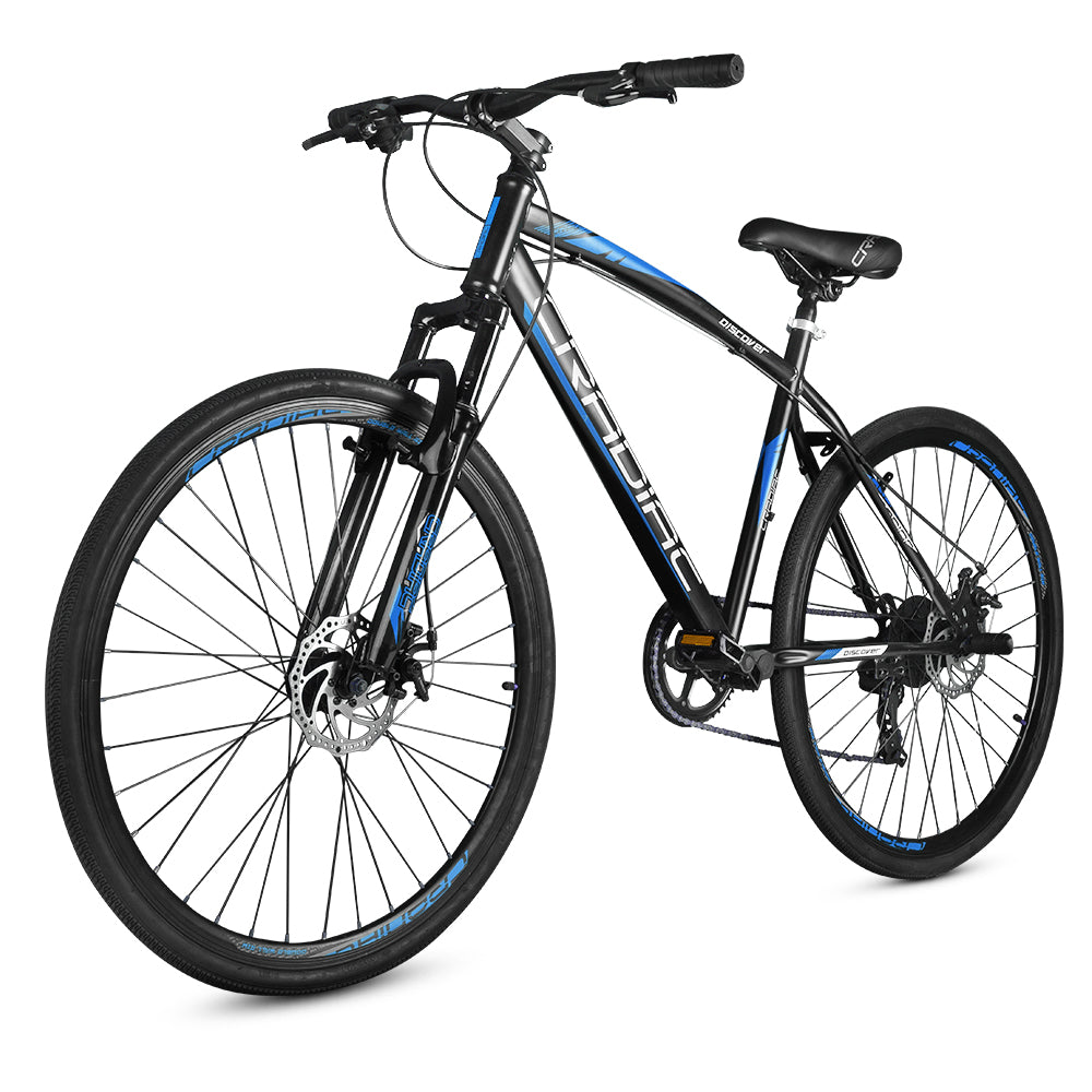 Discover Pro 7 Spd Blue 700c T Hybrid Cycle/ City Bike (7 Gear | Black)