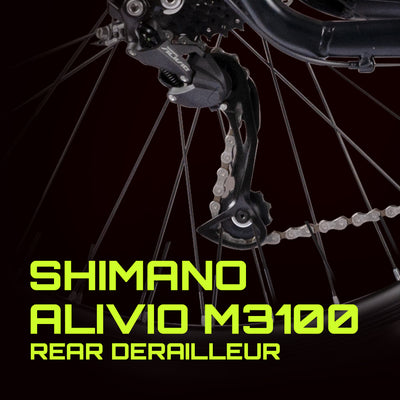 Storm | Shimano Gear | Alivio | 27 Speed | Cassette | Mtb | Alloy 27.5 T Mountain Cycle (27 Gear, Black, Red)