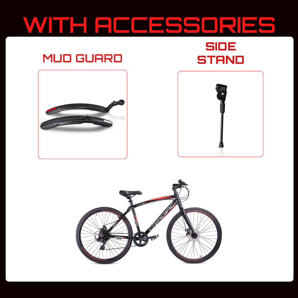 Discover Rigid 7 Speed 700c Hybrid Cycle/ City Bike (7 Gear, Black)