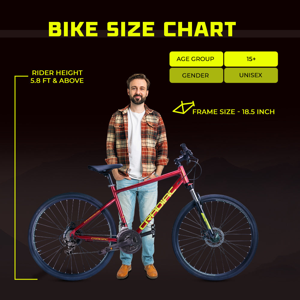 Gunner 700c T Hybrid Cycle/ City Bike (21 Gear, Maroon)