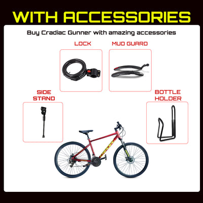 Gunner 700c T Hybrid Cycle/ City Bike (21 Gear, Maroon)