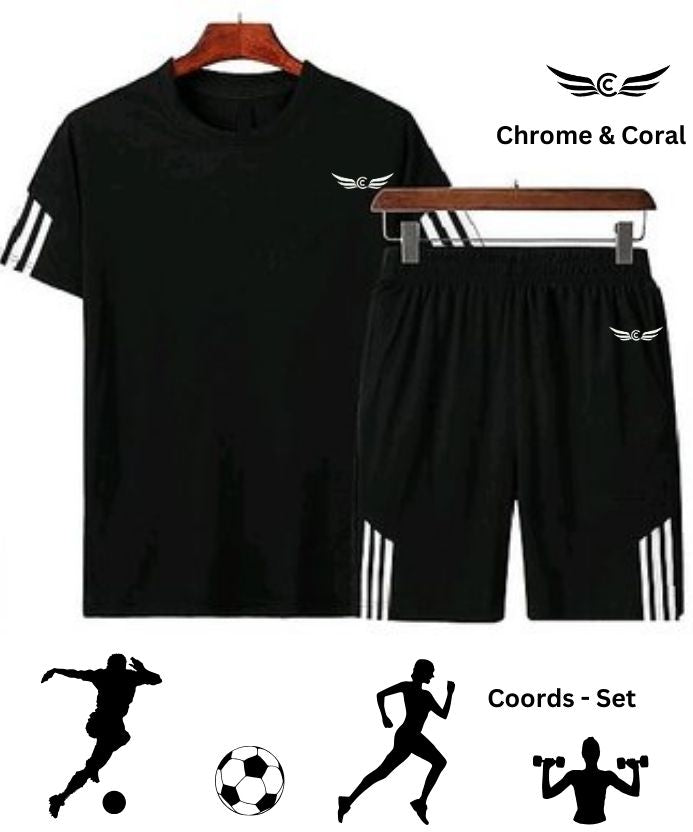 Chrome & Coral Tshirt Regular Shorts Co-ords Set