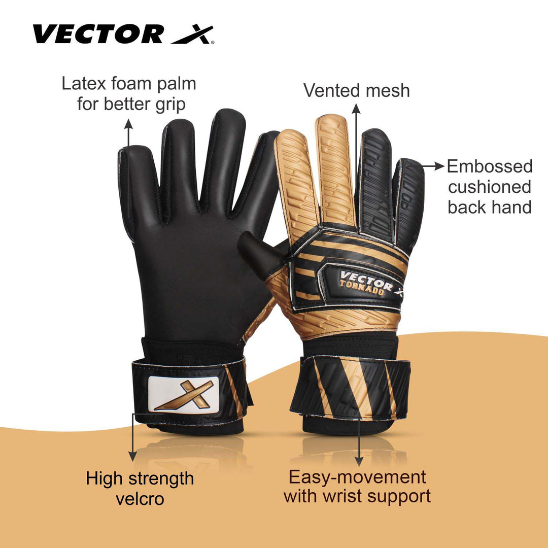 Torando Goalkeeping Gloves (Black | Gold)