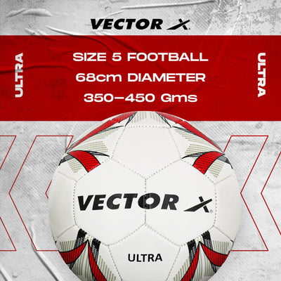 Ultra - Machine Stitched Football | Size - 5 | Suitable Without Grass/International Match Ball/Soccer Balls/Football - White