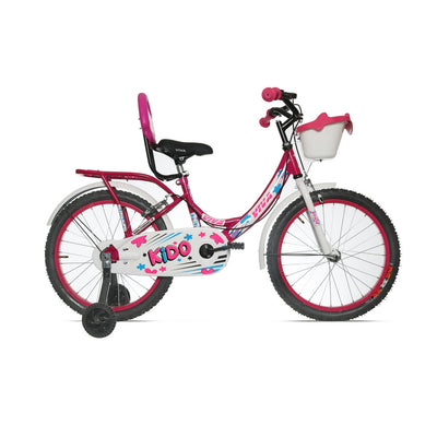 KIDO Single Speed 20T Steel Single Speed Bicycle for Girls with Training Wheels and Basket (Pink-White) Suitable for Age : 7 years to 10 Years || Height : 3ft 10inches to 4ft 7inches