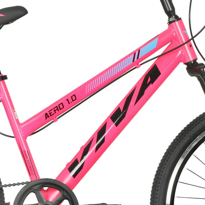 Aero 1.0 26T Steel Mountain Single Speed Bicycle for Women's (Pink-Black) Suitable for Age : 16 years to Above || Height : 5ft 2  to 5ft 10 