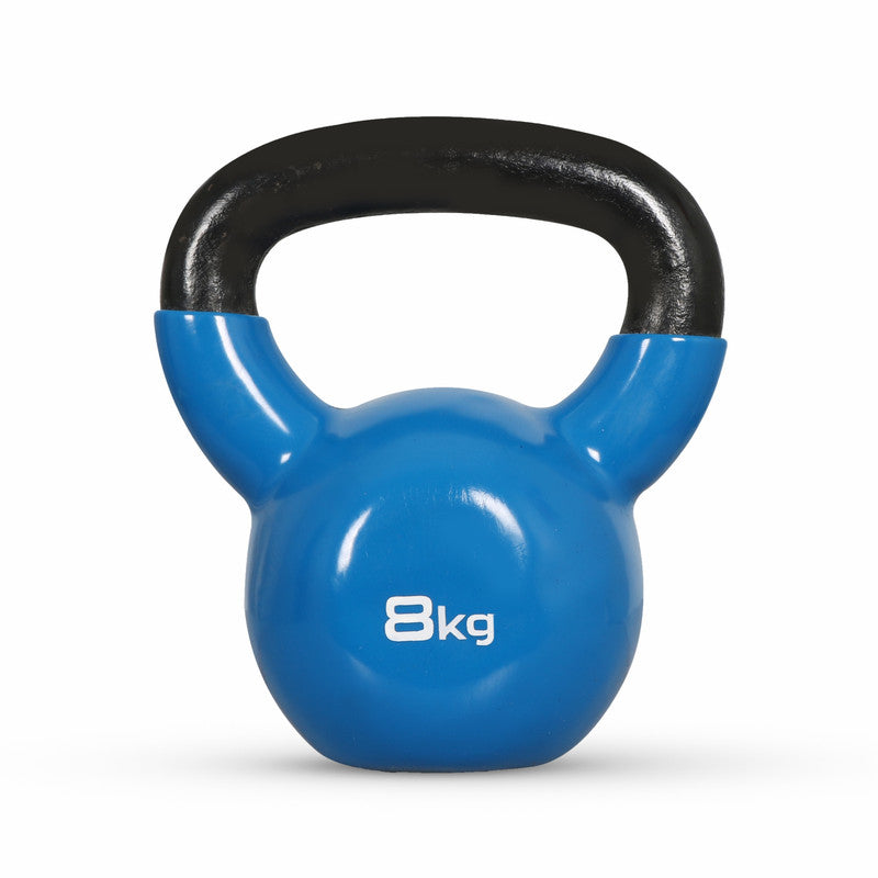 Vinyl Half Coating Kettle Bell for Gym & Workout 8 Kg Blue Kettlebell (8 kg)