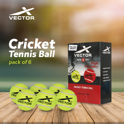VECTOR X Light-Yellow Cricket Tennis Ball (Pack of 6)