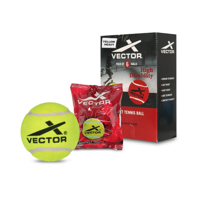 VECTOR X Heavy Cricket Tennis Ball (Pack of 6)