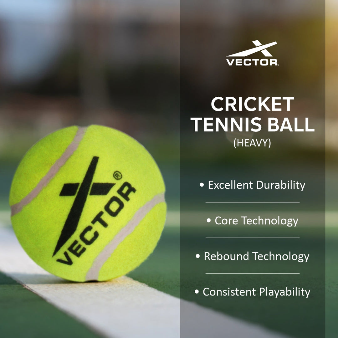 VECTOR X Heavy Cricket Tennis Ball (Pack of 6)