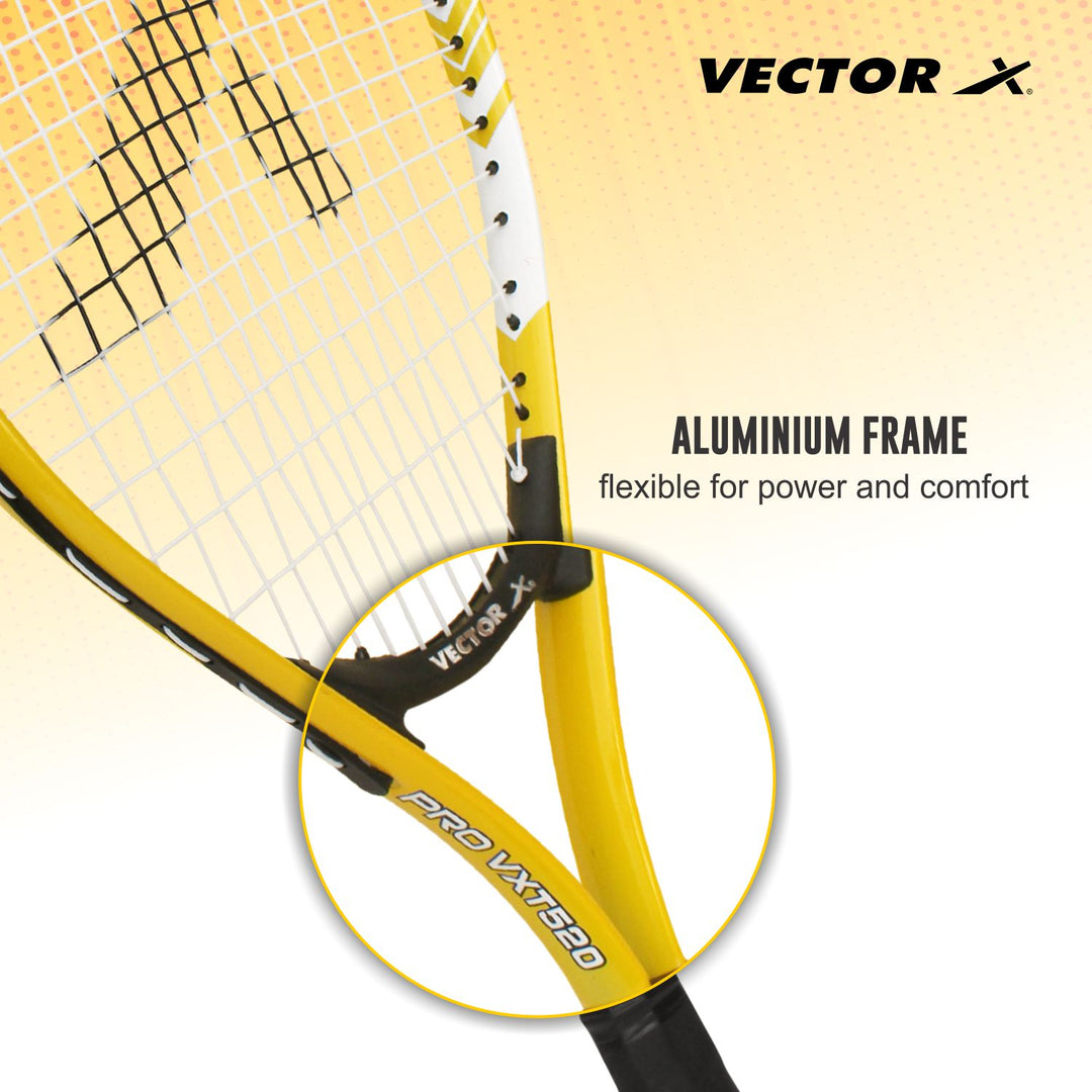 VXT 520 21 inches with full cover Strung Yellow Strung Tennis Racquet (Pack of: 1 | 200 g)