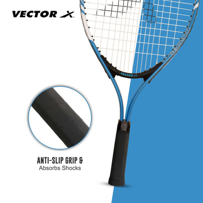 VXT 520 25 inches With 3/4 Cover Strung Tennis Racquet Blue Strung Tennis Racquet (Pack of: 1 | 190 g)