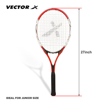 Vxt 520 27 inches Senior with full cover Strung Tennis Racquet Red Strung Tennis Racquet (Pack of: 1 | 280 g)