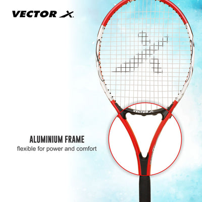 VXT 520 27 inches Senior with 3/4th cover Strung Tennis Racquet Red Strung Tennis Racquet (Pack of: 1 | 280 g)
