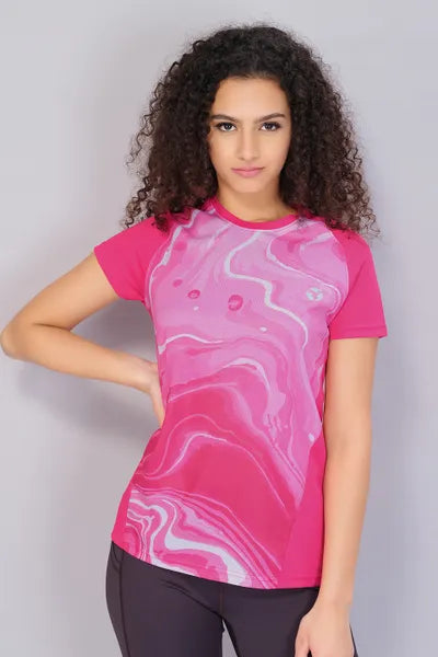 Technosport Women Active Slim Fit T-Shirt W106 Bubble Pink