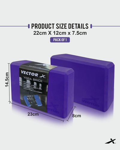 Yoga Block/Yoga Brick of High Density Premium EVA Foam Eco Non Toxic Pack of 2 Yoga Blocks (Purple Pack of 2) (Purple)