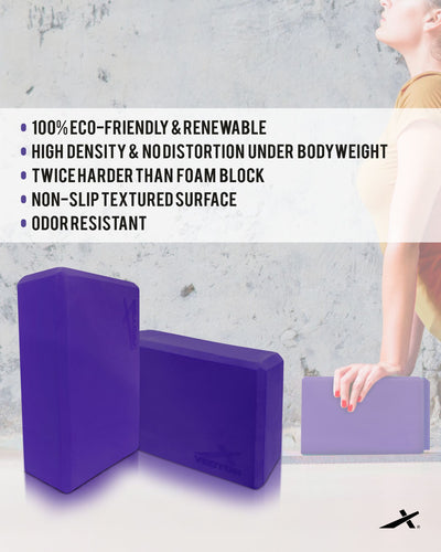 Yoga Block/Yoga Brick of High Density Premium EVA Foam Eco Non Toxic Pack of 2 Yoga Blocks (Purple Pack of 2) (Purple)