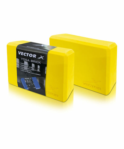 Yoga Block/Yoga Brick of High Density Premium EVA Foam Eco Non Toxic Pack of 2 Yoga Blocks (Yellow Pack of 2) (Yellow)