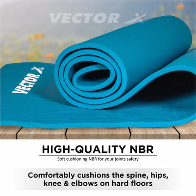 Non-Toxic Phthalate Free Best Quality and Anti slip NBR Eco Friendly 10 mm Yoga Mat ( Blue)