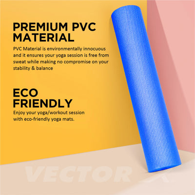 Non-Toxic Phthalate Free Best Quality and Anti slip PVC Eco Friendly 4 mm Yoga Mat (Navy)