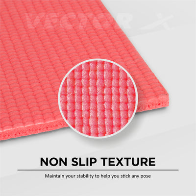 Non-Toxic Phthalate Free Best Quality and Anti slip PVC Eco Friendly 4 mm Yoga Mat (Red)