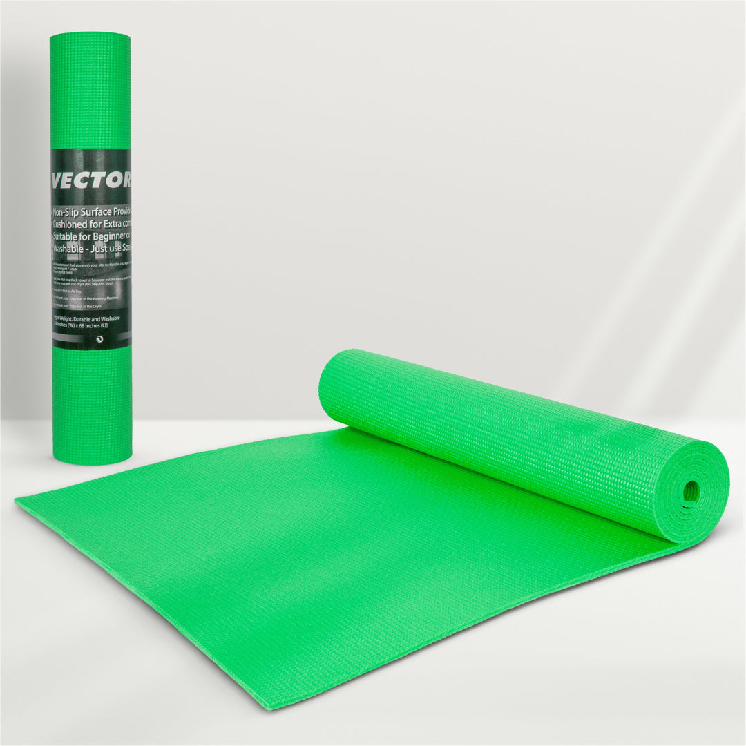 Non-Toxic Phthalate Free Best Quality and Anti slip PVC Eco Friendly 6 mm mm Yoga Mat (Green)