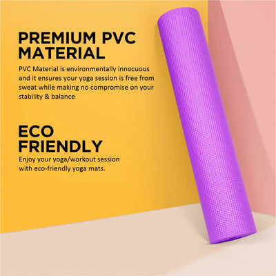 Non-Toxic Phthalate Free Best Quality and Anti slip PVC Eco Friendly 6 mm mm Yoga Mat (Purple)