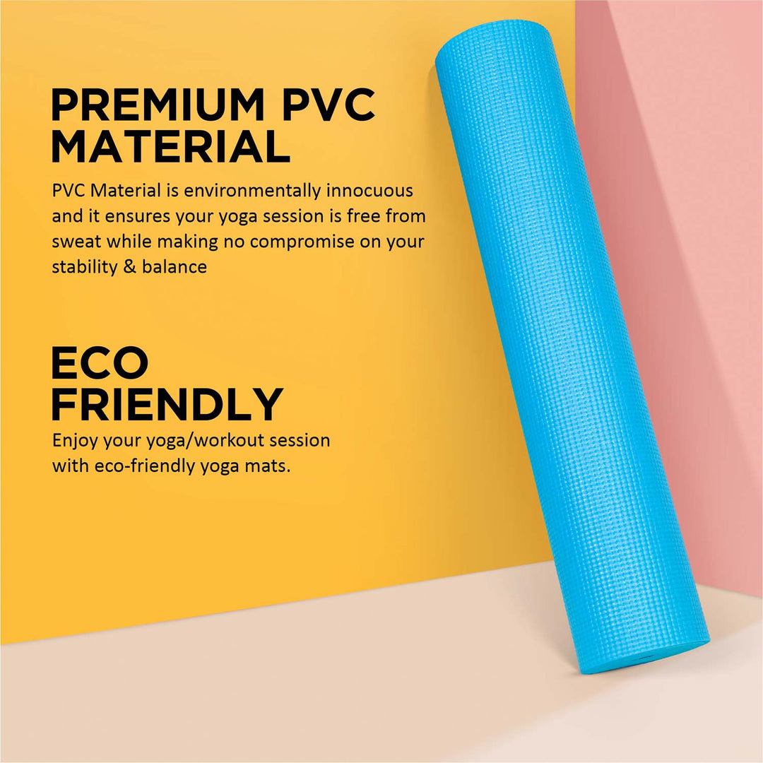 Non-Toxic Phthalate Free Best Quality and Anti slip PVC Eco Friendly 6 mm mm Yoga Mat (Teal)