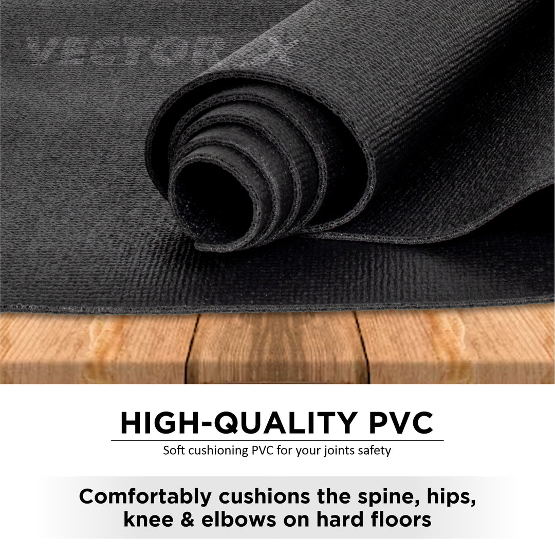 Non-Toxic Phthalate Free Best Quality and Anti slip PVC Eco Friendly 6 mm mm Yoga Mat (Black)