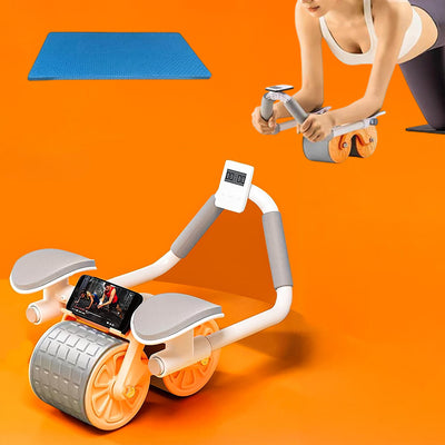 ALYV Automatic Rebound Abdominal Wheel with Elbow Support,Abs Workout For Women & Men Ab Exerciser  (Orange, Grey, White)