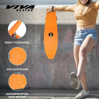 Junior 28 inch x 7.5 inch Skateboard - Orange