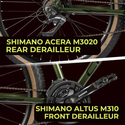 Alpha pro gen 2 | 21 speed 29T Mountain Cycle (21 Gear, Green, Only Front Suspension) 6061 ALLOY FRAME | SHIMANO ACERA