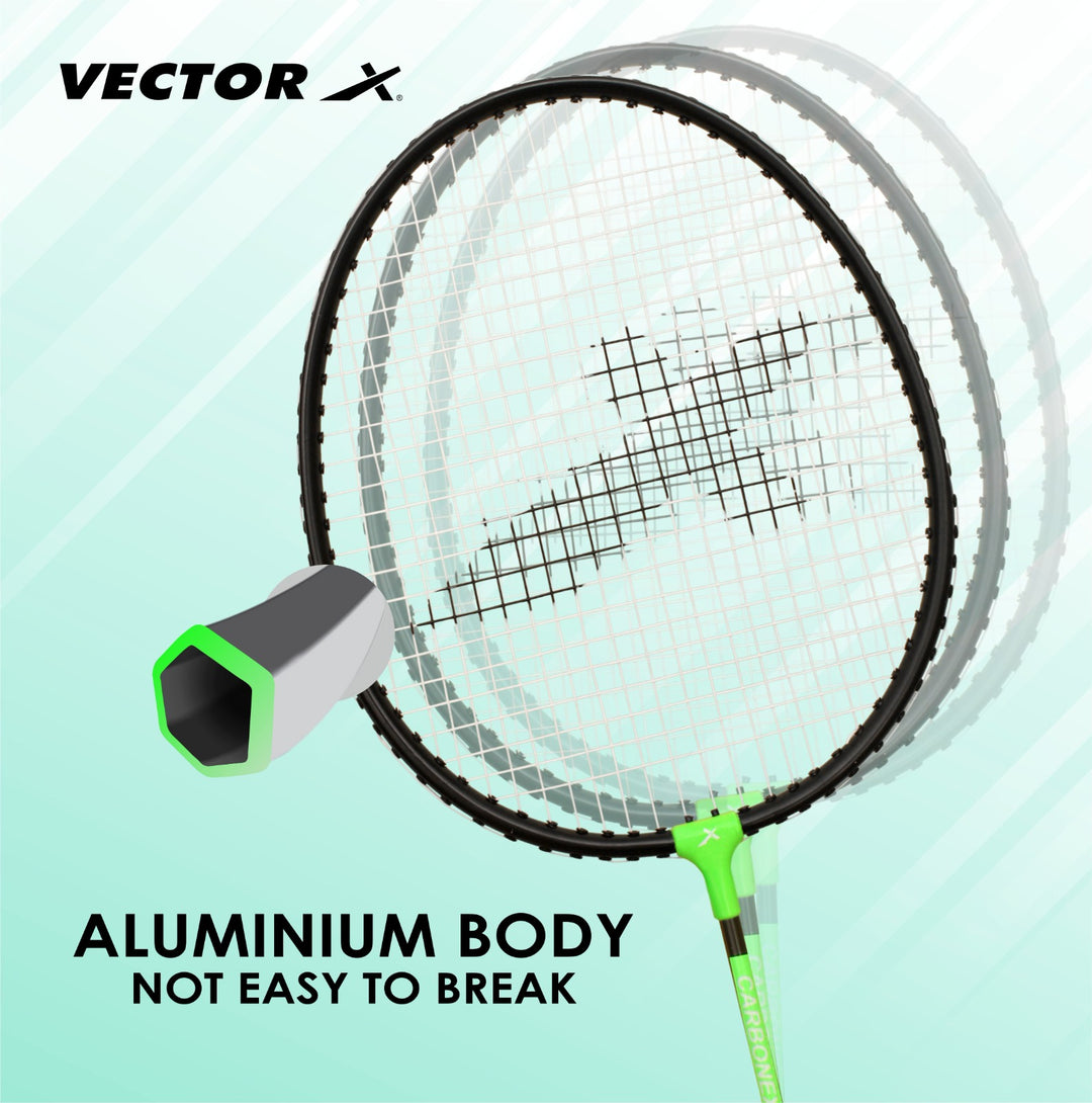 VXB-7022 Green Strung Badminton Racquet (Pack of: 1 | 90 g)