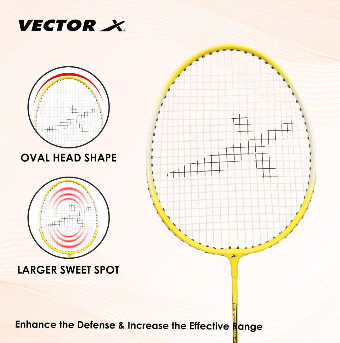 VX-150-FC-YLW-WHT Yellow | White Unstrung Badminton Racquet (Pack of: 1 | 150 g)