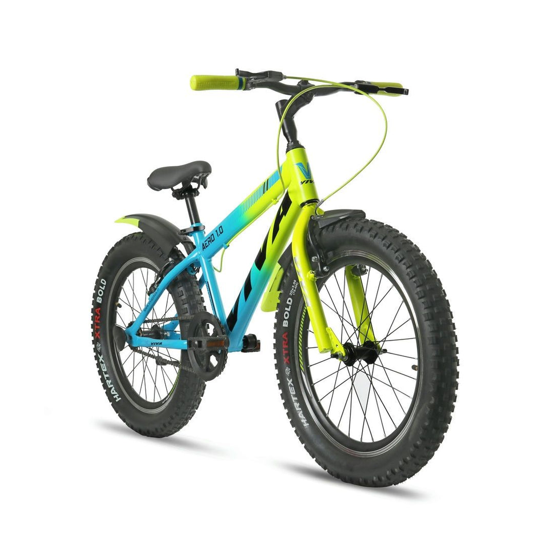 Aero 20x3.0 Semi-Fat Single Speed Bike for Kids (Blue-Green) Suitable for Age : 7 to 10 Years || Height : 3ft 10  to 4ft 7  