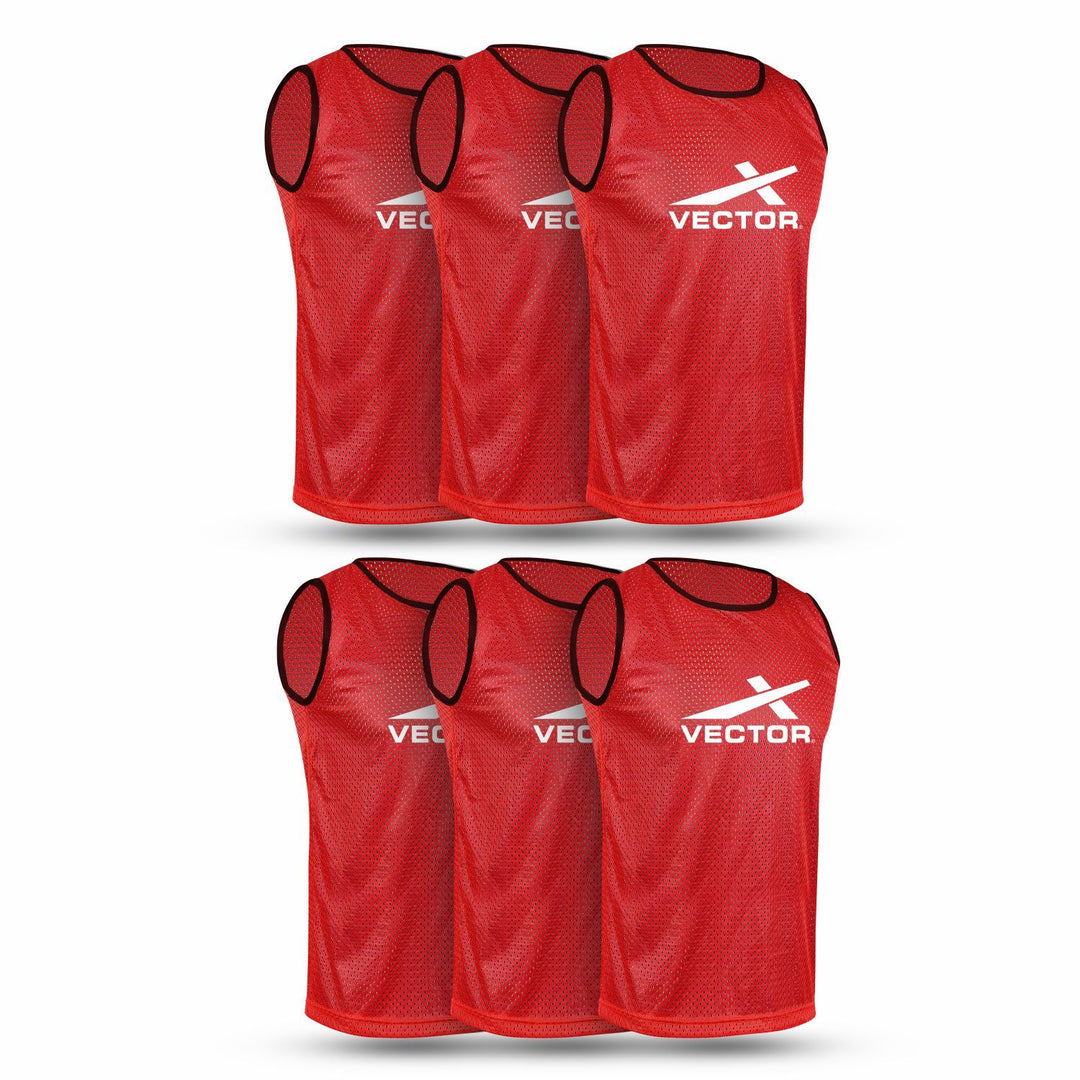 Multipurpose Football Bib (Solid/Regular) Pack of 6 -  Red