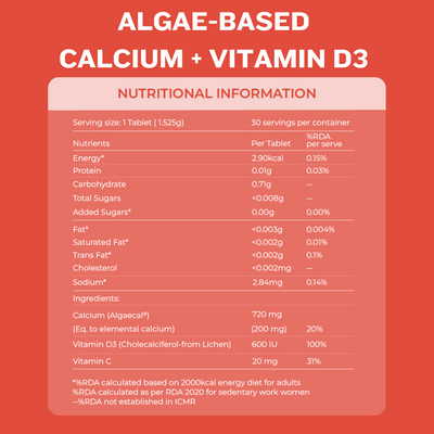 RawRX Vegan Omega 3 & Algae Calcium + D3 Combo Pack For Women & Men | Heart Health & Joint Support Supplement | 60 Omega-3 Capsules + 30 Calcium Tablets