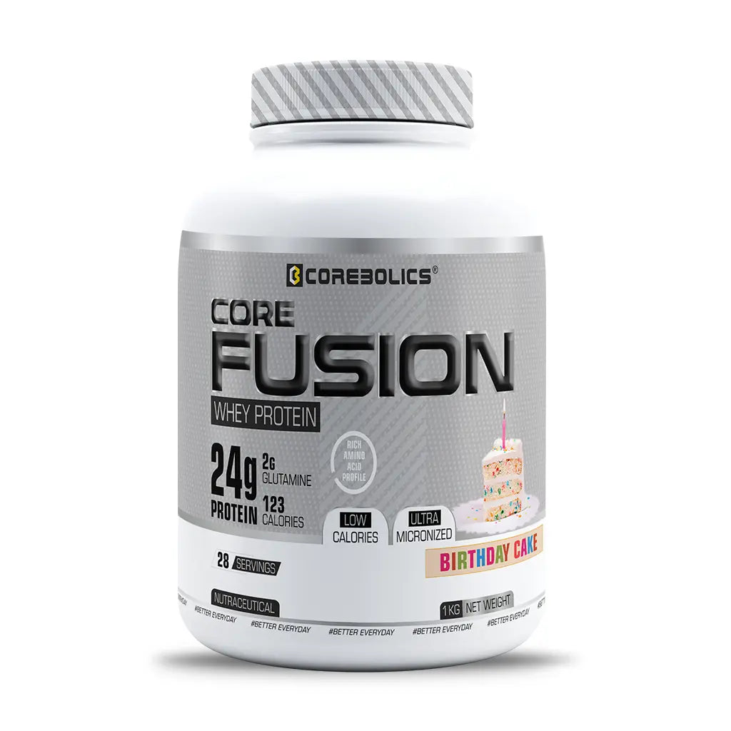 Core Fusion Whey Protein (1 Kg | 28 Servings ) - Birthday Cake - 1kg