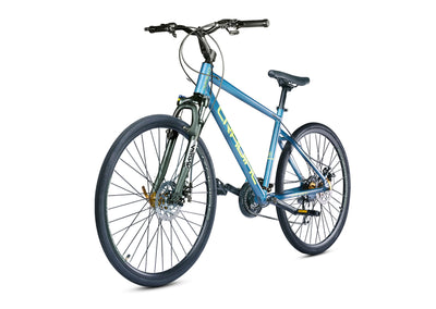 CRADIAC GUNNER PRO MAX | 6061 ALLOY FRAME | SHIMANO ACERA | ZOOM LOCKOUT SUSPENSION 700C T Hybrid Cycle/City Bike  (21 Gear, Blue, Rigid)