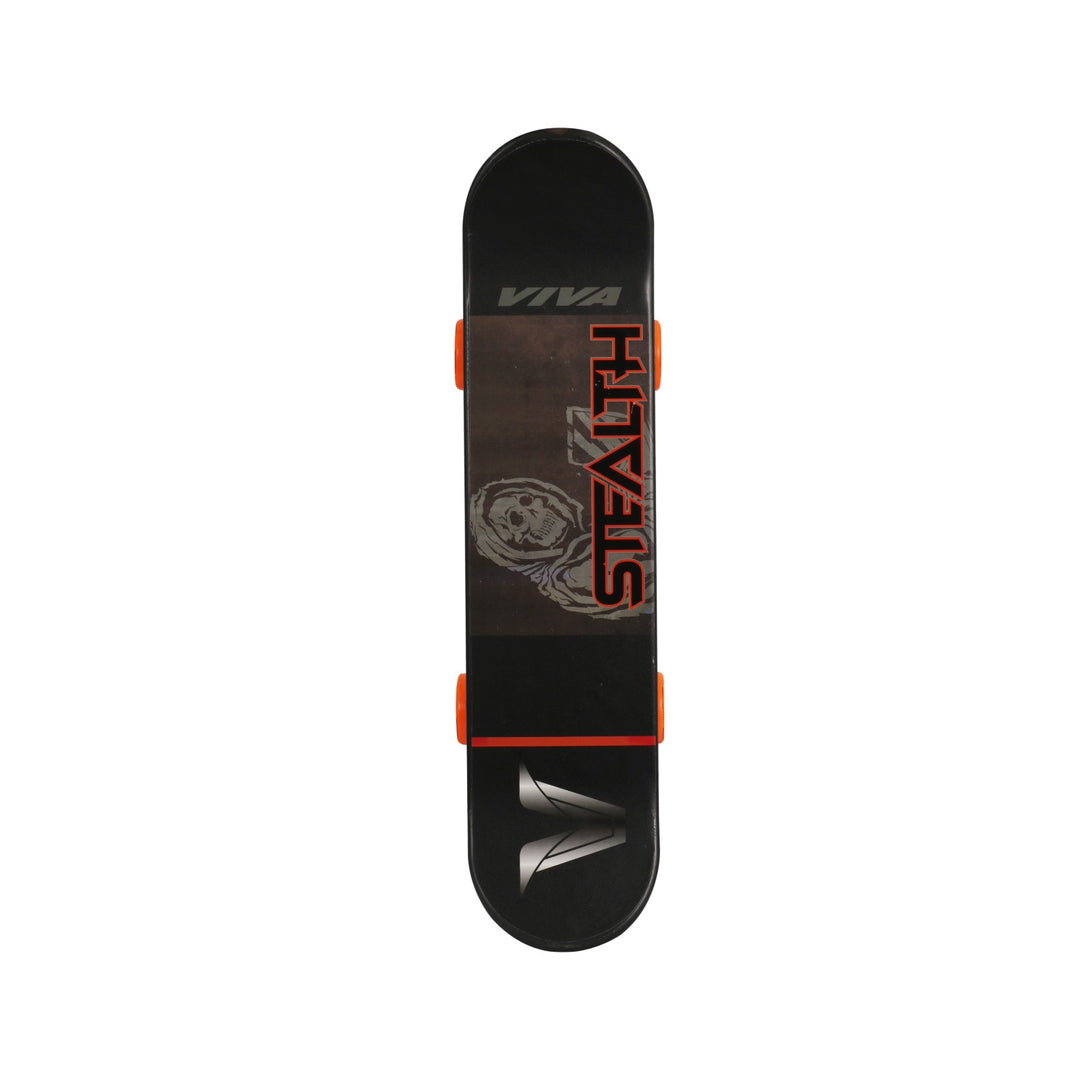 Stealth 27 Inch 6 inch x 4 inch Skateboard - Black & Orange (Multicolor | Pack of 1)