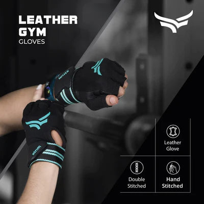 X Macho Unisex Leather Gym Gloves for Professional Weightlifting