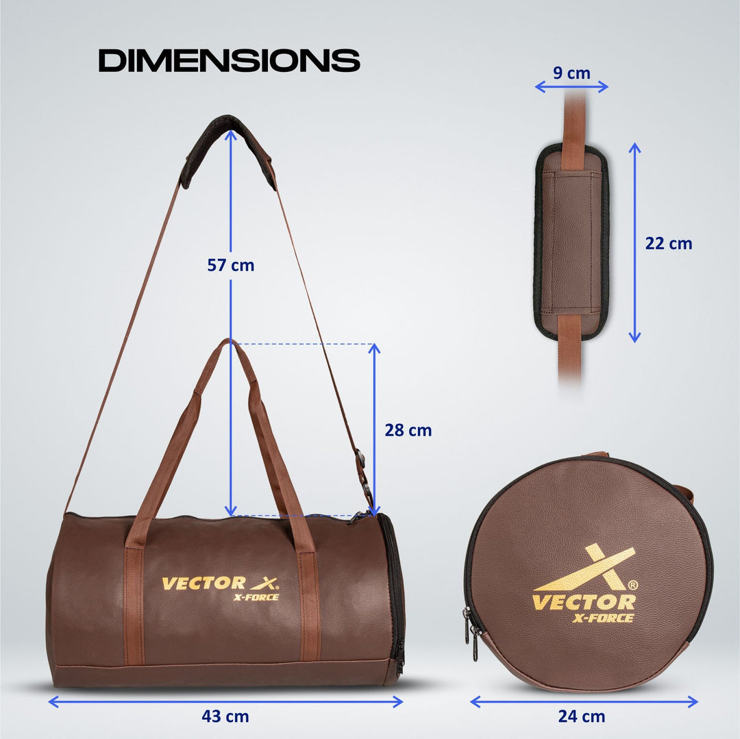  25 L Gym Duffel Bag - X-Force Gym Duffle Bag - Brown