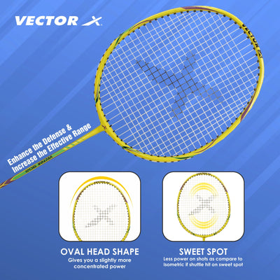 VXB-902 Full Cover Green Strung Badminton Racquet (Pack of: 1 | 90 g)