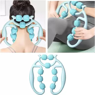 ALYV Full Body Massager Legs | Shoulders | Neck | Hips Therapy Fascia Muscle Roller Arm Yoga Neck Meridian Massager Muscle Relaxer Massager (Blue)