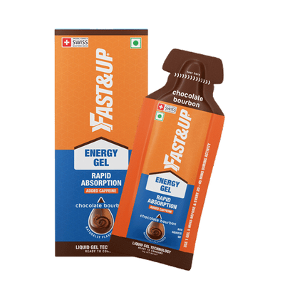 FAST&UP Energy Gels - Unique Liquid-Gel Technology for Instant Performance Boost Energy Drink  (3x30 g | Chocolate Bourbon Flavoured)