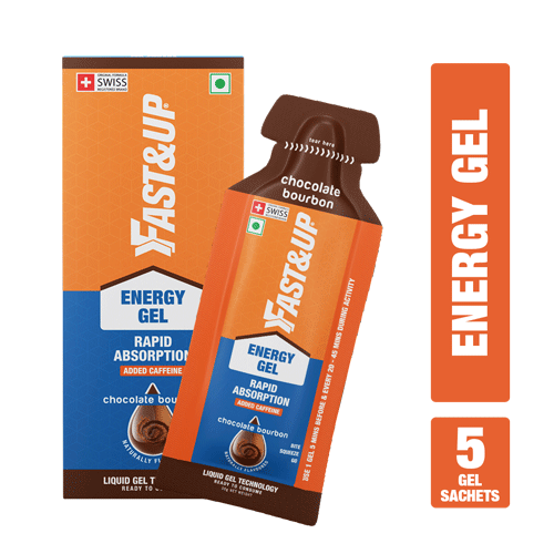 FAST&UP Energy Gels - Unique Liquid-Gel Technology for Instant Performance Boost Energy Drink  (3x30 g | Chocolate Bourbon Flavoured)