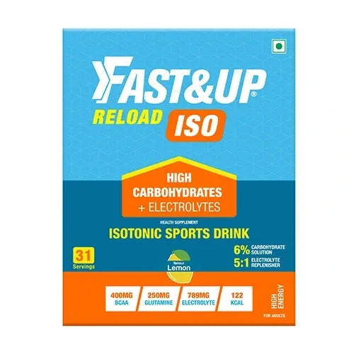 Fast&Up Reload Isotonic Energy Drink | Carbs + Electrolytes + Aminos | Restore, Replenish and Recover | Lemon Flavor – 31 servings (Lemon)